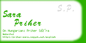 sara priher business card